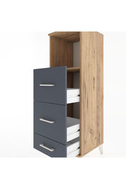 Hyperion Dolap Tek Raflı 3 Çekmeceli 44x44x134 Çam-Antrasit