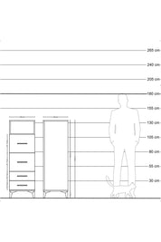 Hyperion Dolap Tek Raflı 4 Çekmeceli 44x44x134 Aytaşı-Antrasit
