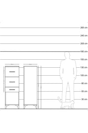 Hyperion Dolap 3 Çekmeceli 44x44x134 Aytaşı-Antrasit