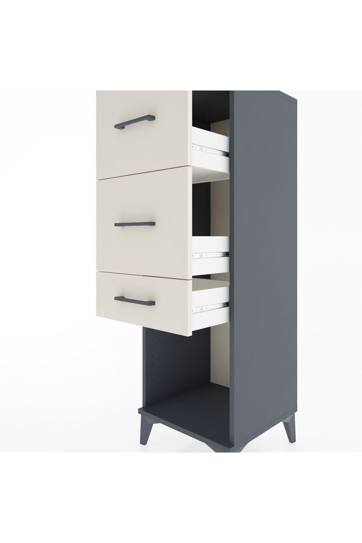 Hyperion Dolap 3 Çekmeceli 44x44x134 Antrasit-Aytaşı