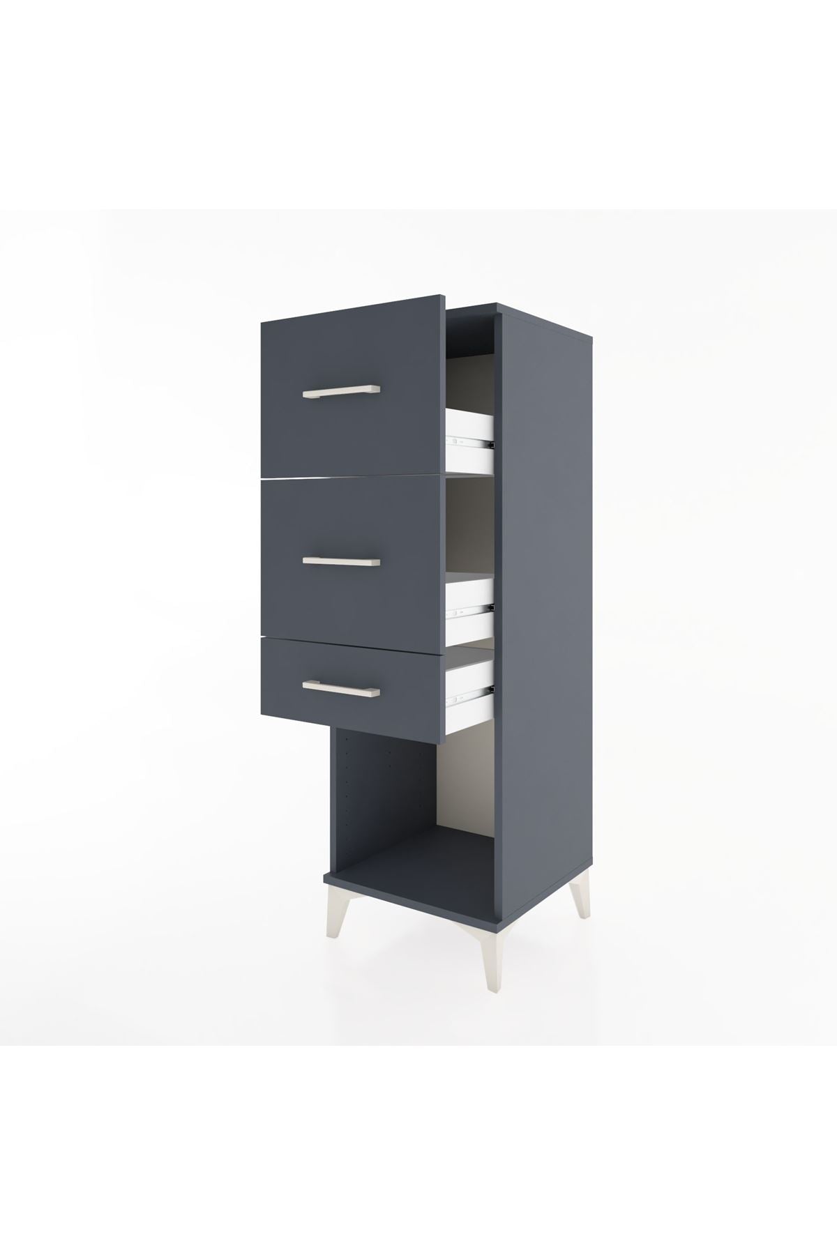 Hyperion Dolap 3 Çekmeceli 44x44x134 Antrasit-Antrasit