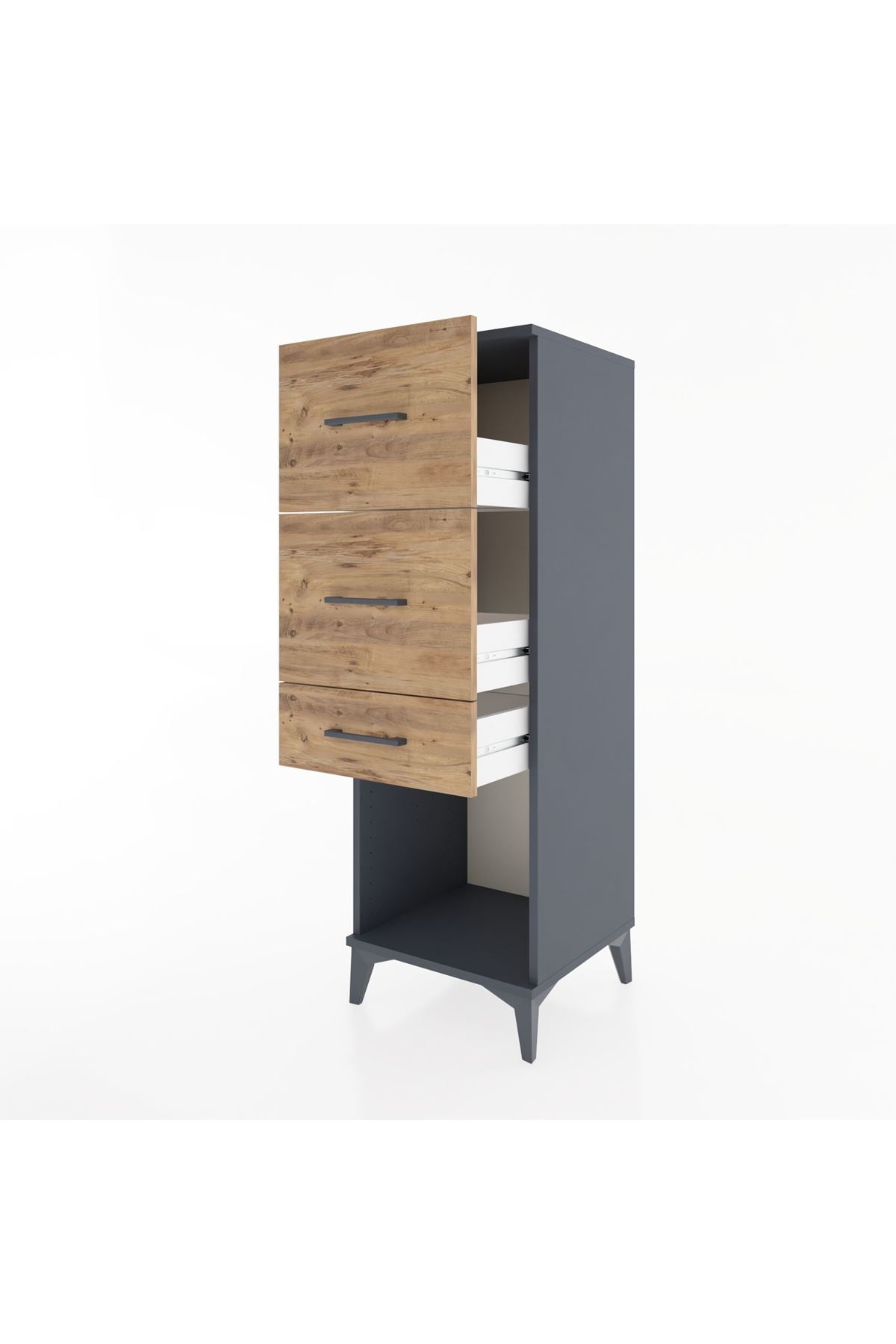 Hyperion Dolap 3 Çekmeceli 44x44x134 Antrasit-Çam