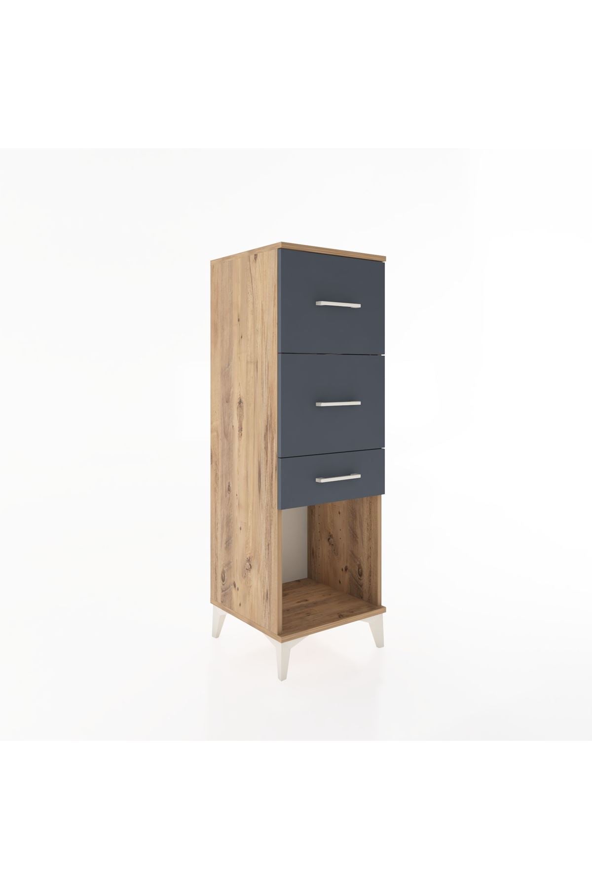 Hyperion Dolap 3 Çekmeceli 44x44x134 Çam-Antrasit