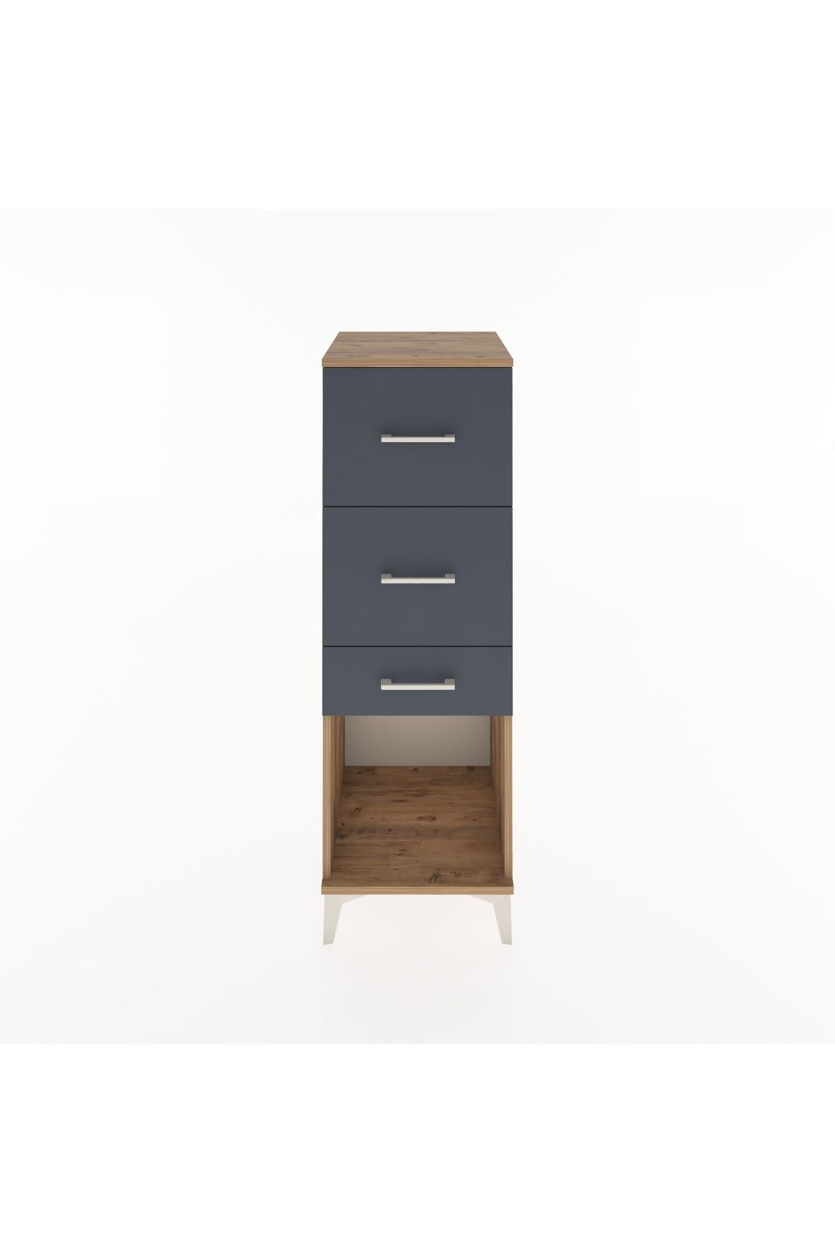 Hyperion Dolap 3 Çekmeceli 44x44x134 Çam-Antrasit