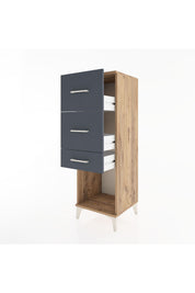 Hyperion Dolap 3 Çekmeceli 44x44x134 Çam-Antrasit