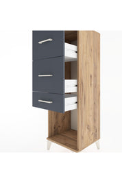 Hyperion Dolap 3 Çekmeceli 44x44x134 Çam-Antrasit