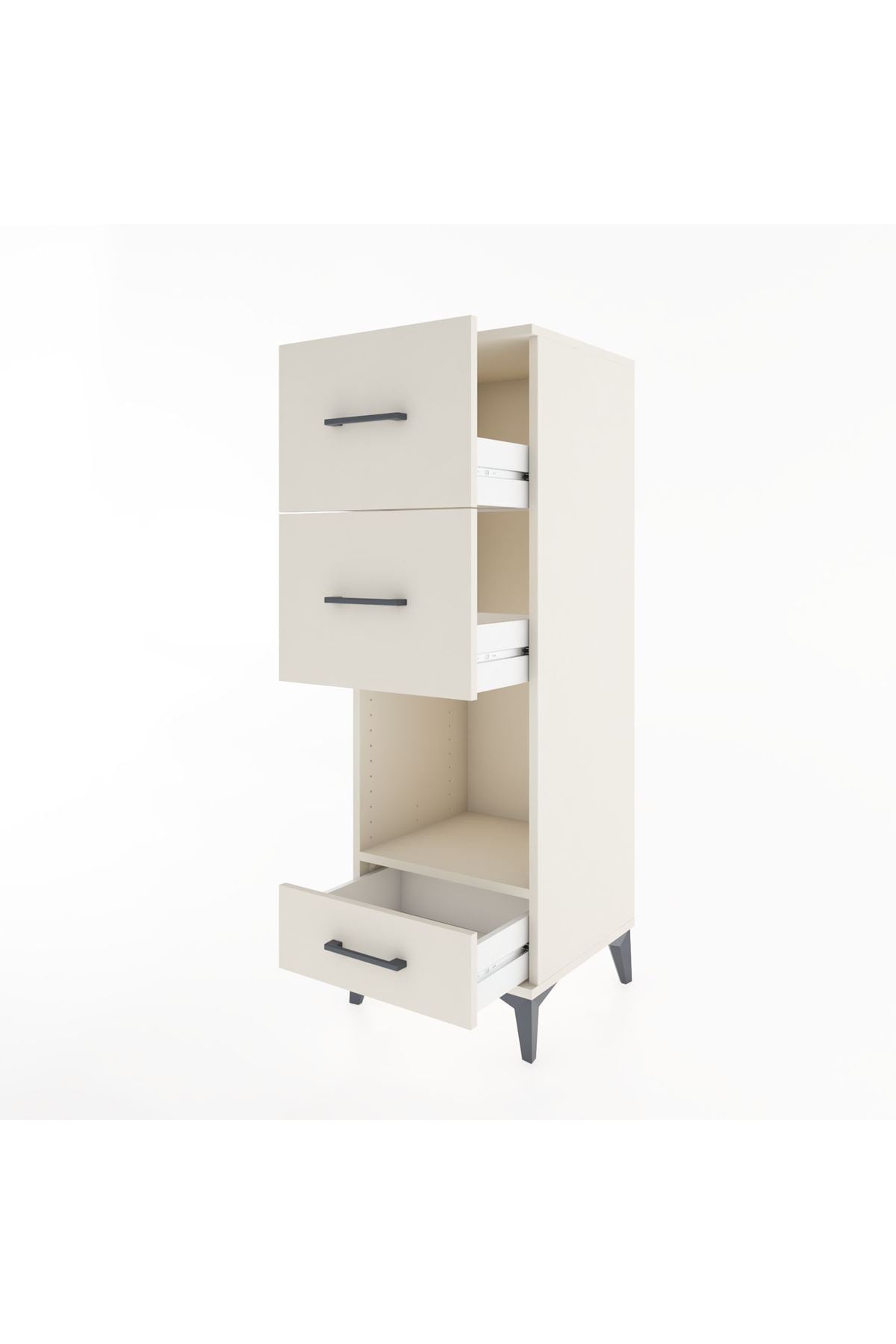 Hyperion Dolap Tek Raflı 3 Çekmeceli 44x44x134 - S49M038V1B