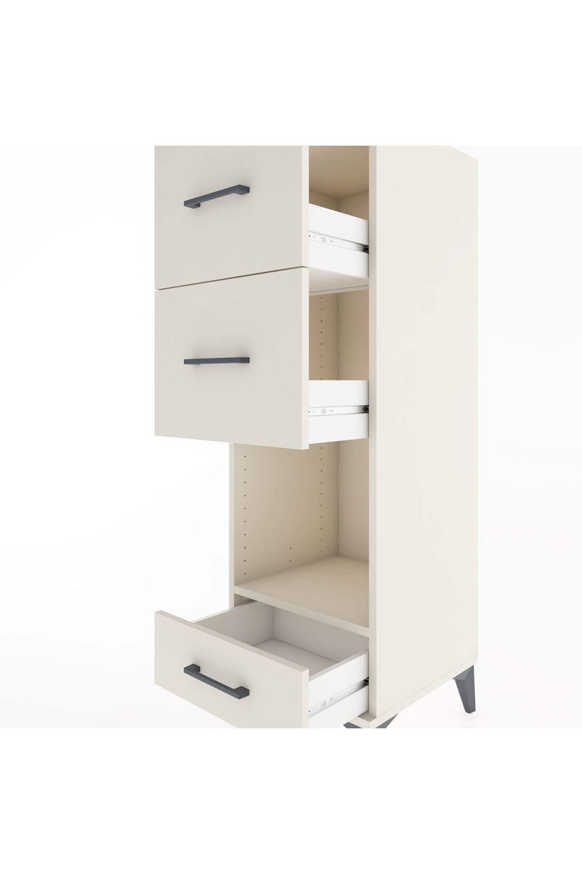 Hyperion Dolap Tek Raflı 3 Çekmeceli 44x44x134 - S49M038V1B