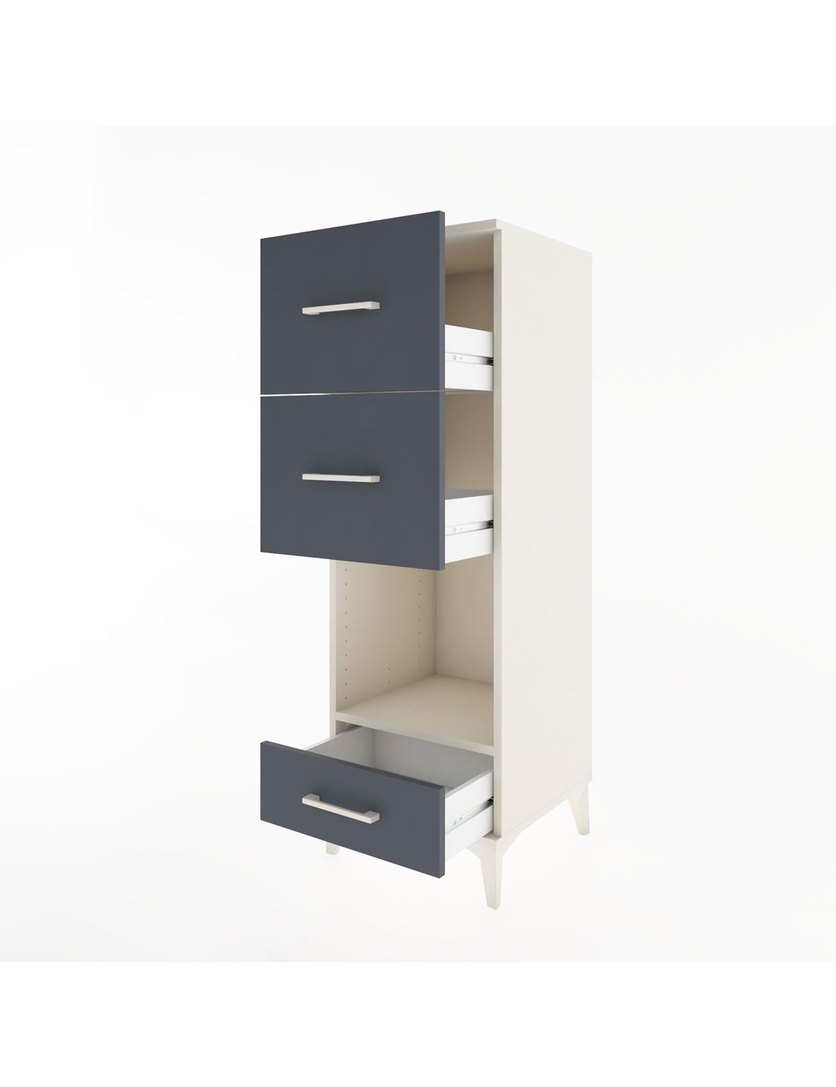 Hyperion Dolap Tek Raflı 3 Çekmeceli 44x44x134 - S49M038V2B