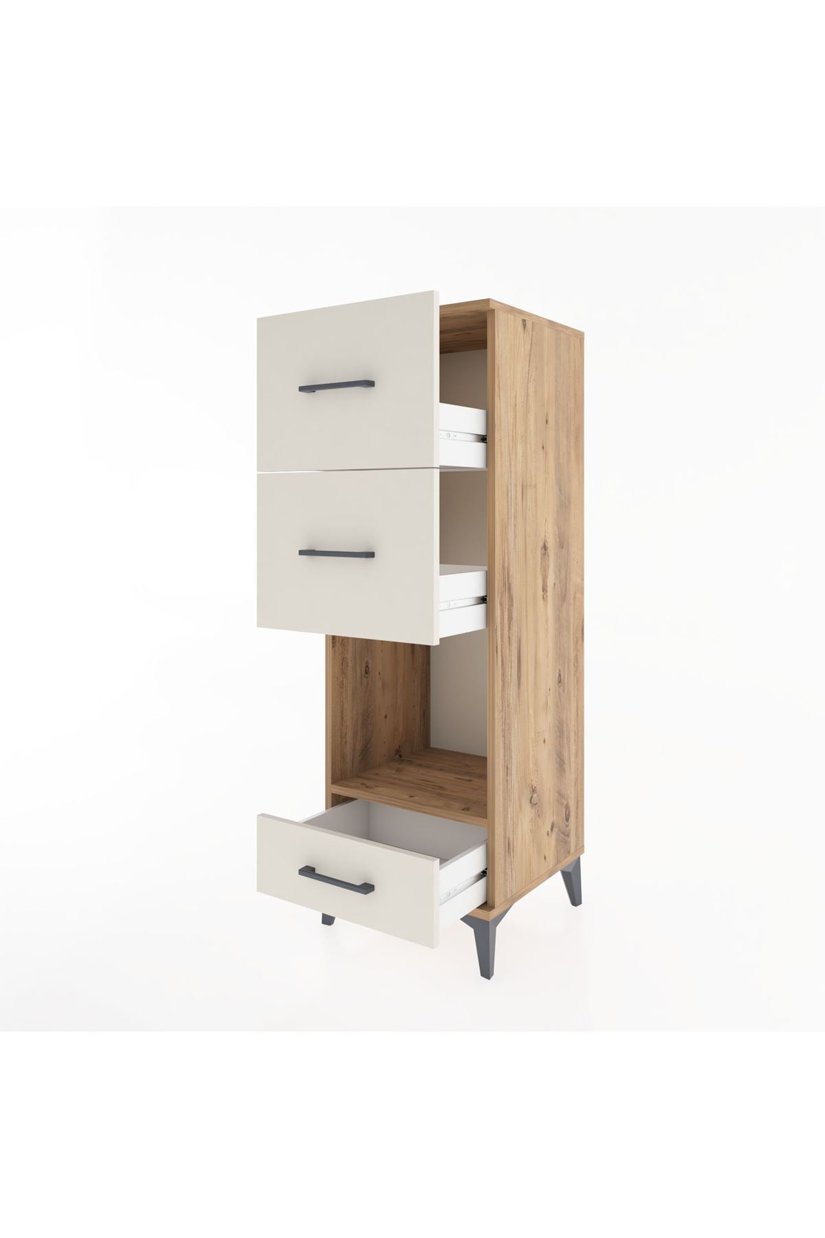 Hyperion Dolap Tek Raflı 3 Çekmeceli 44x44x134 Çam-Aytaşı