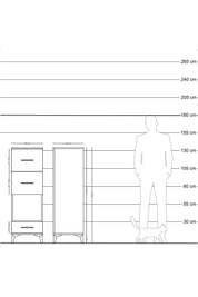 Hyperion Dolap Tek Raflı 3 Çekmeceli 44x44x134 Çam-Aytaşı