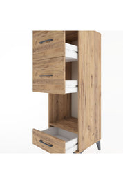 Hyperion Dolap Tek Raflı 3 Çekmeceli 44x44x134 Çam-Çam