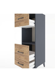 Hyperion Dolap Tek Raflı 3 Çekmeceli 44x44x134 Antrasit-Çam