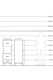 Hyperion Dolap Tek Raflı 3 Çekmeceli 44x44x134 Çam-Çam