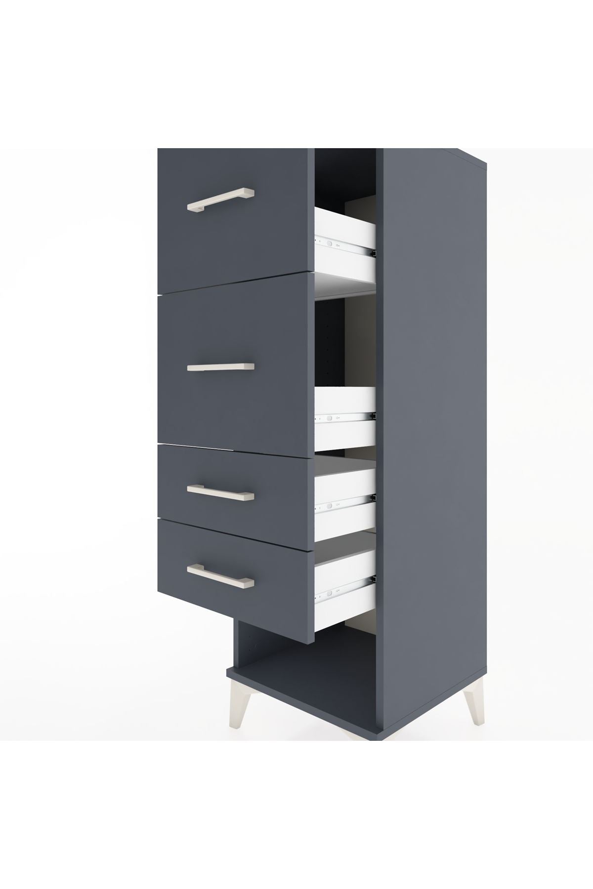 Hyperion Dolap 4 Çekmeceli 44x44x134 Antrasit-Antrasit
