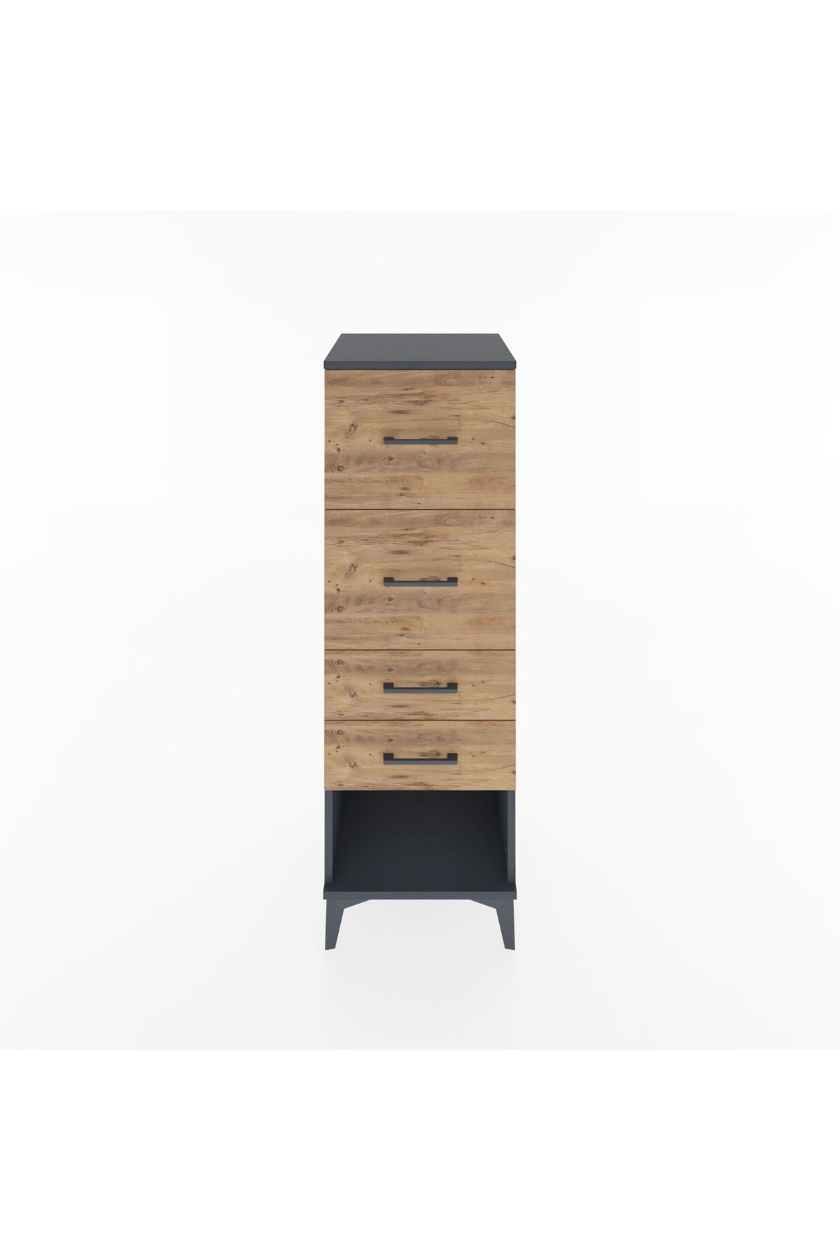 Hyperion Dolap 4 Çekmeceli 44x44x134 Antrasit-Çam