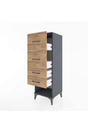 Hyperion Dolap 4 Çekmeceli 44x44x134 Antrasit-Çam