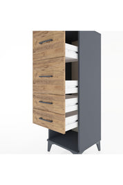 Hyperion Dolap 4 Çekmeceli 44x44x134 Antrasit-Çam