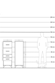 Hyperion Dolap 4 Çekmeceli 44x44x134 Çam-Antrasit