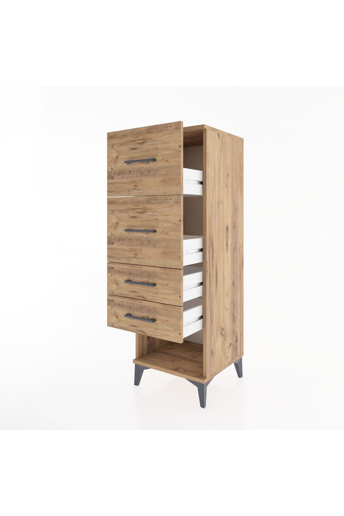 Hyperion Dolap 4 Çekmeceli 44x44x134 Çam-Çam