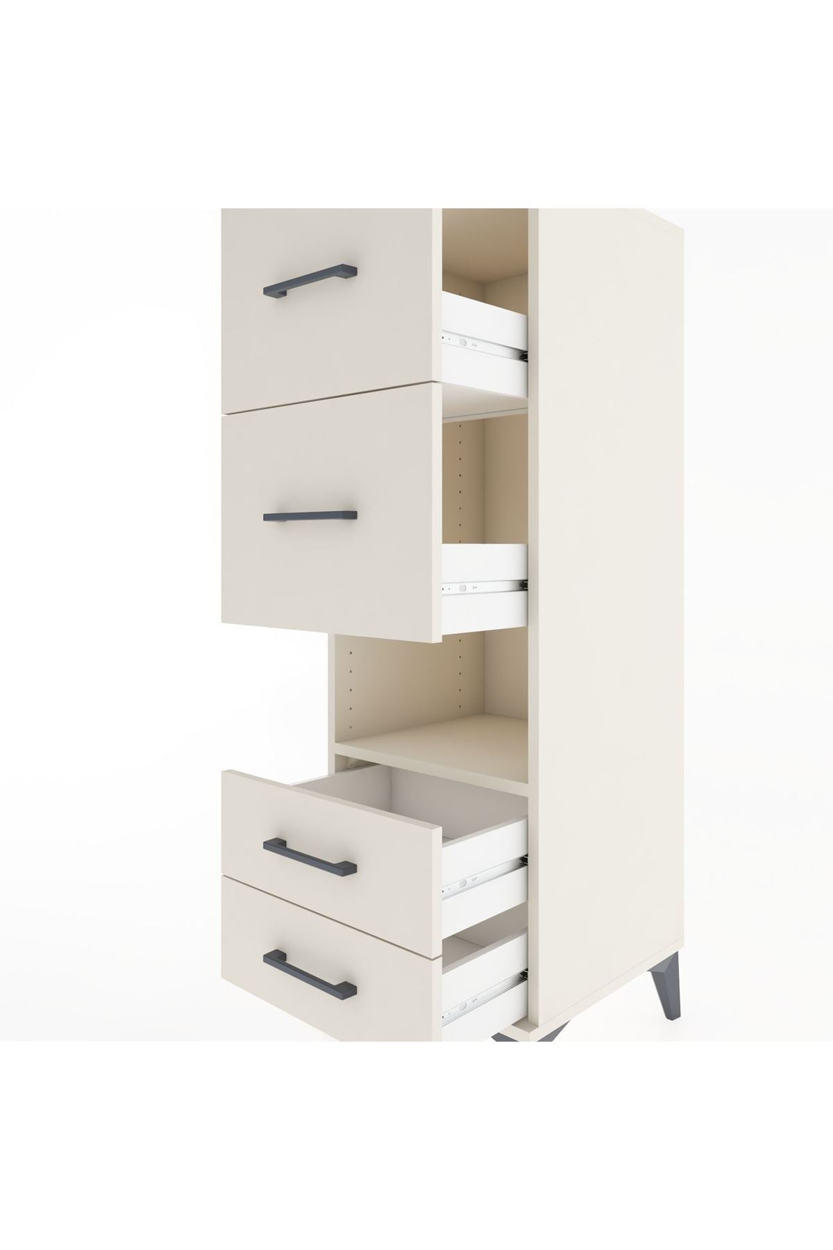 Hyperion Dolap Tek Raflı 4 Çekmeceli 44x44x134 Aytaşı-Aytaşı