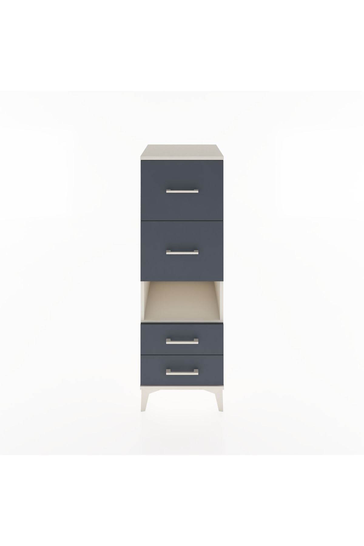 Hyperion Dolap Tek Raflı 4 Çekmeceli 44x44x134 Aytaşı-Antrasit