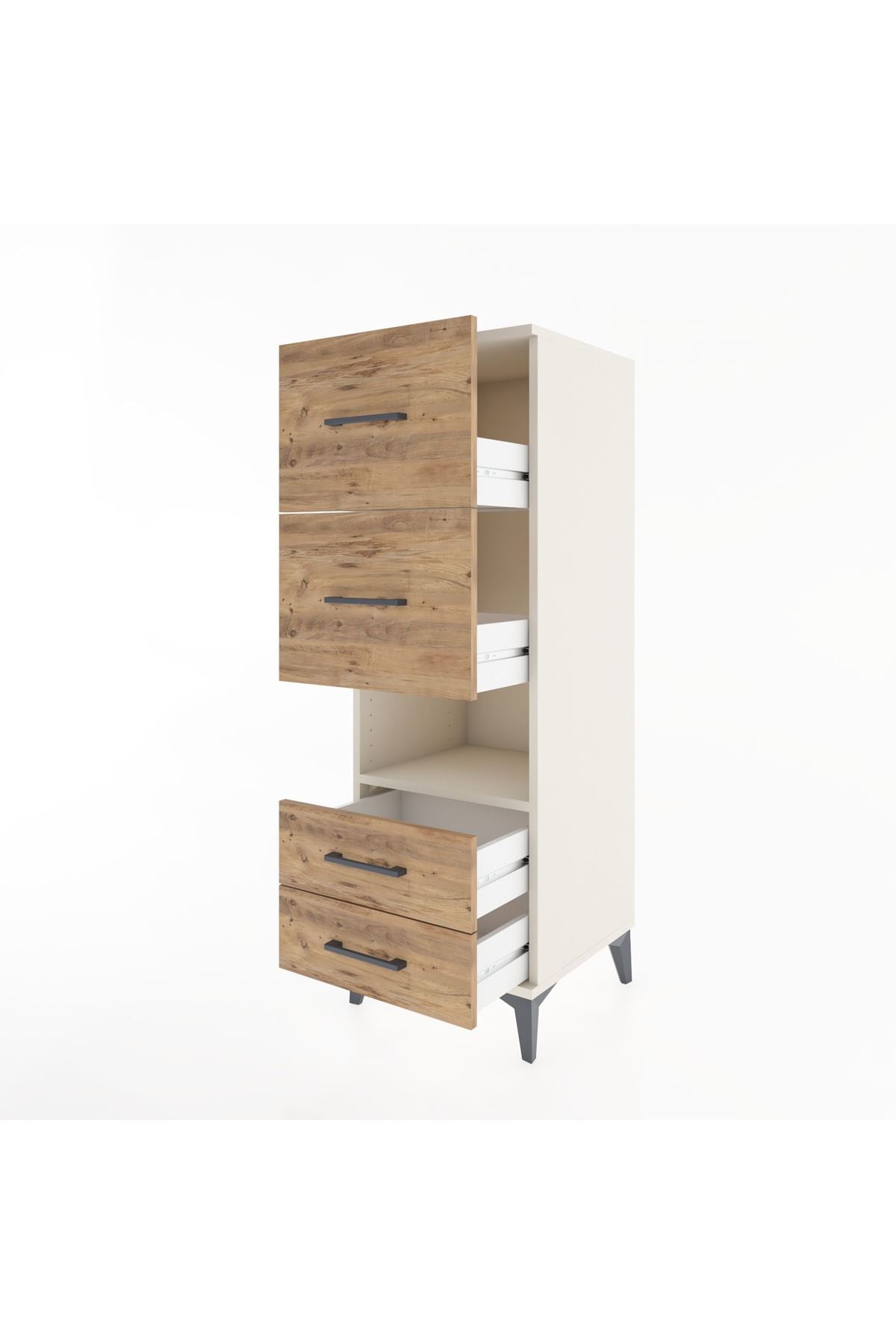 Hyperion Dolap Tek Raflı 4 Çekmeceli 44x44x134 Aytaşı-Çam