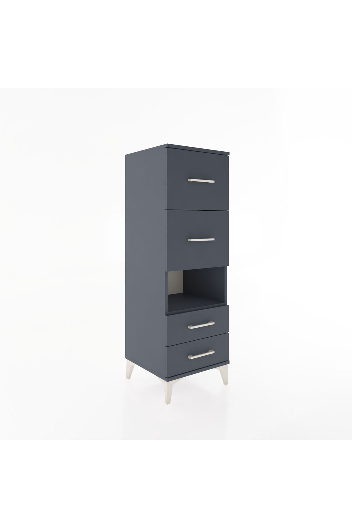 Hyperion Dolap Tek Raflı 4 Çekmeceli 44x44x134 Antrasit-Antrasit