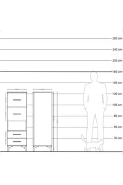 Hyperion Dolap Tek Raflı 4 Çekmeceli 44x44x134 Çam-Antrasit