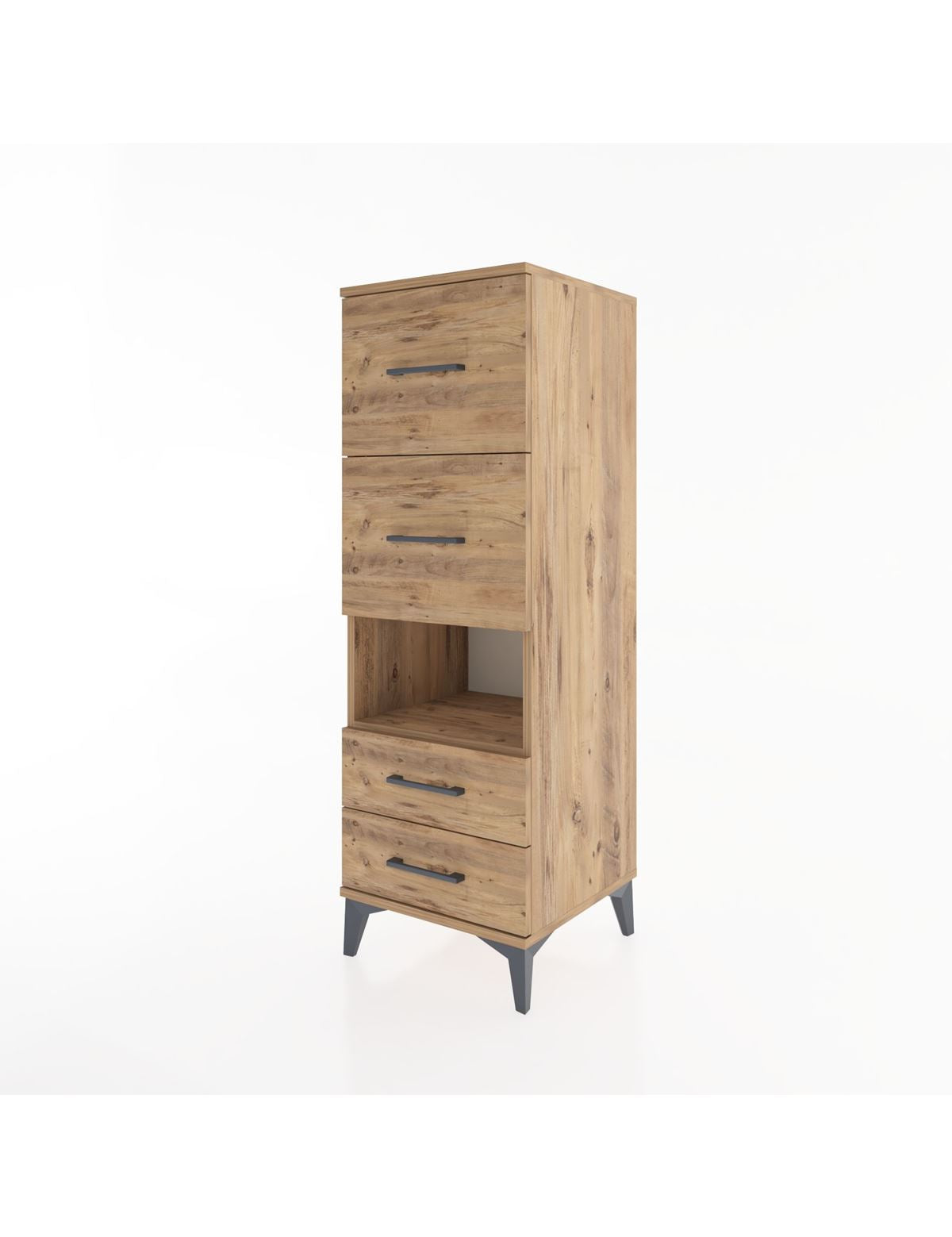 Hyperion Dolap Tek Raflı 4 Çekmeceli 44x44x134 - S49M041V9B