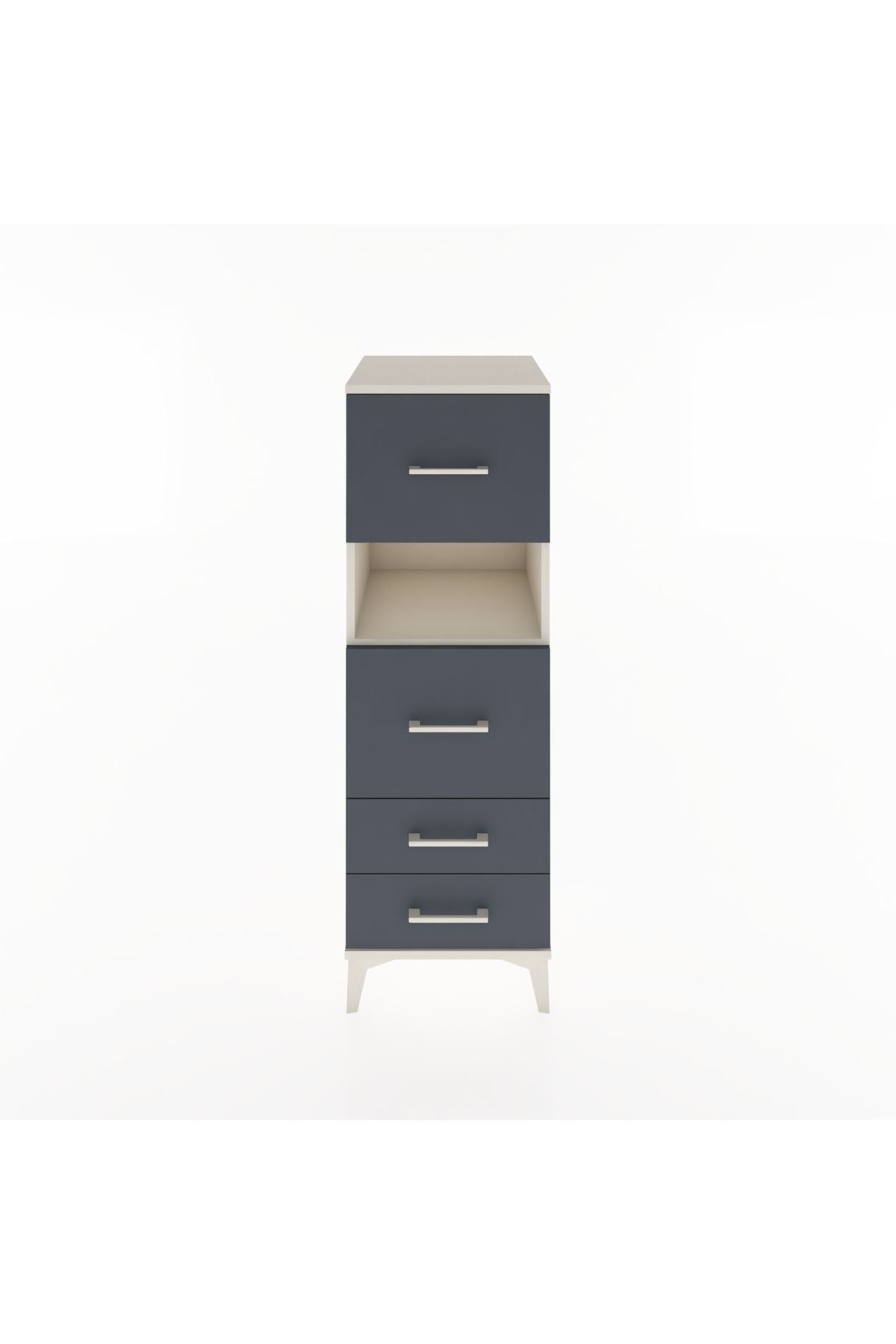 Hyperion Dolap Tek Raflı 4 Çekmeceli 44x44x134 Aytaşı-Antrasit