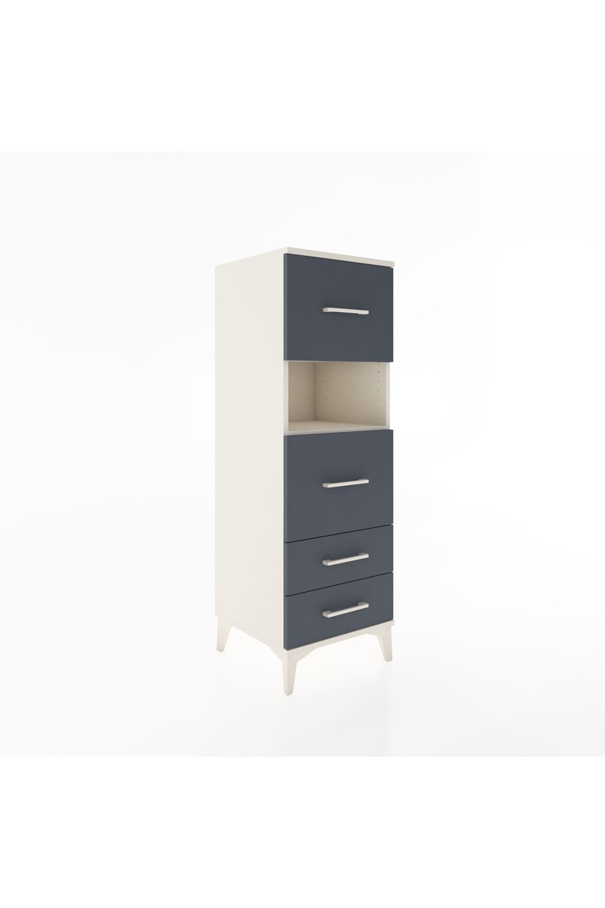 Hyperion Dolap Tek Raflı 4 Çekmeceli 44x44x134 Aytaşı-Antrasit