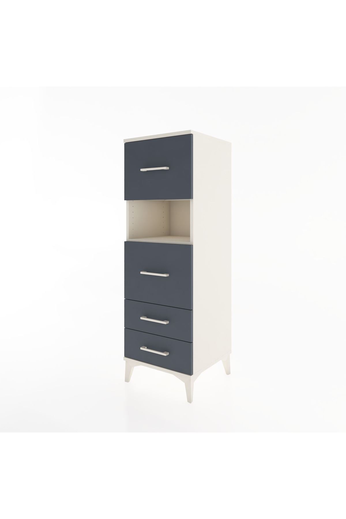 Hyperion Dolap Tek Raflı 4 Çekmeceli 44x44x134 Aytaşı-Antrasit