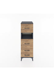 Hyperion Dolap Tek Raflı 4 Çekmeceli 44x44x134 Antrasit-Çam