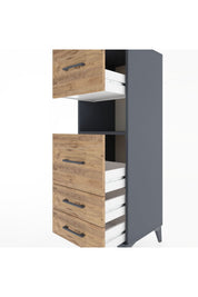 Hyperion Dolap Tek Raflı 4 Çekmeceli 44x44x134 Antrasit-Çam