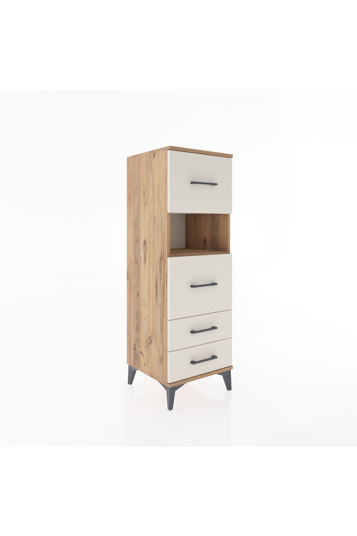 Hyperion Dolap Tek Raflı 4 Çekmeceli 44x44x134 Çam-Aytaşı