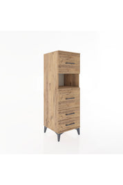 Hyperion Dolap Tek Raflı 4 Çekmeceli 44x44x134 Çam-Çam