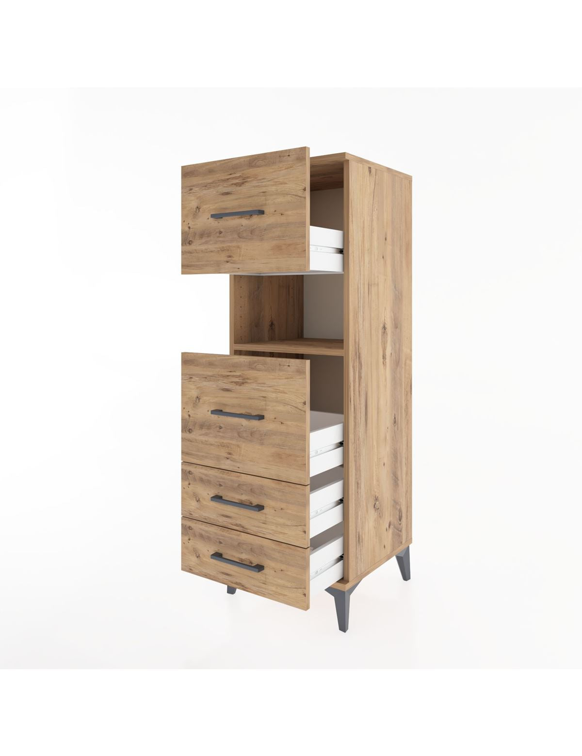 Hyperion Dolap Tek Raflı 4 Çekmeceli 44x44x134 - S49M042V9B