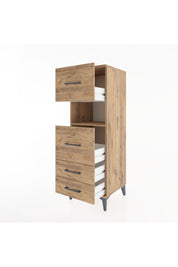 Hyperion Dolap Tek Raflı 4 Çekmeceli 44x44x134 Çam-Çam