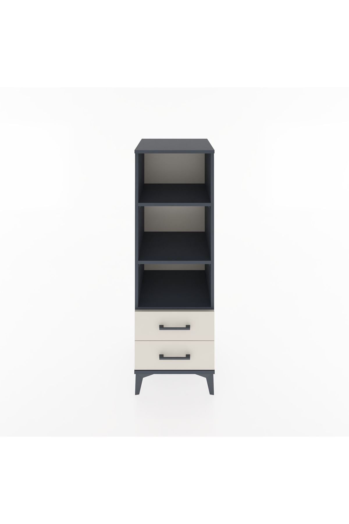 Hyperion Dolap 3 Raflı 2 Çekmeceli 44x44x134 Antrasit-Aytaşı