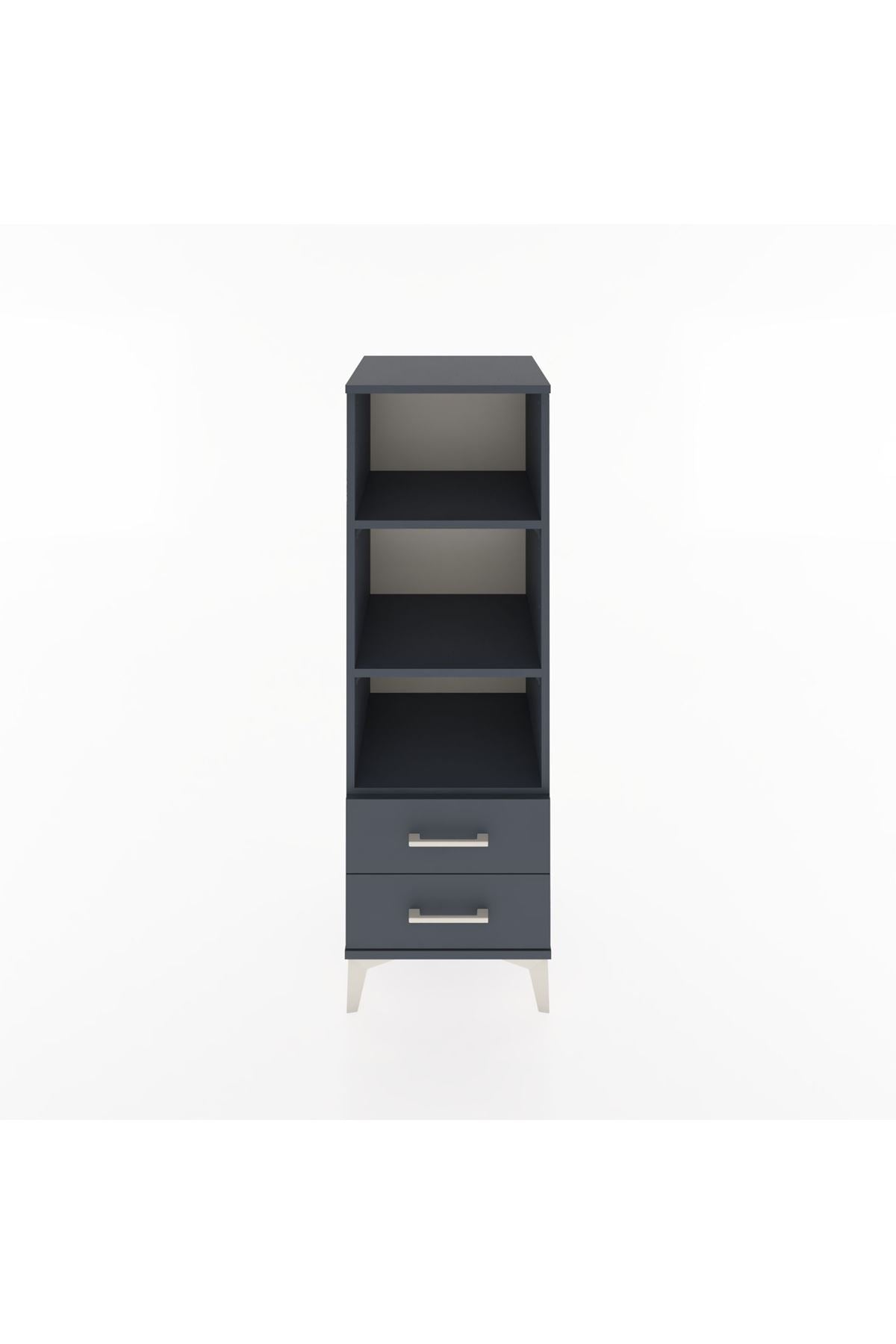 Hyperion Dolap 3 Raflı 2 Çekmeceli 44x44x134 Antrasit-Antrasit