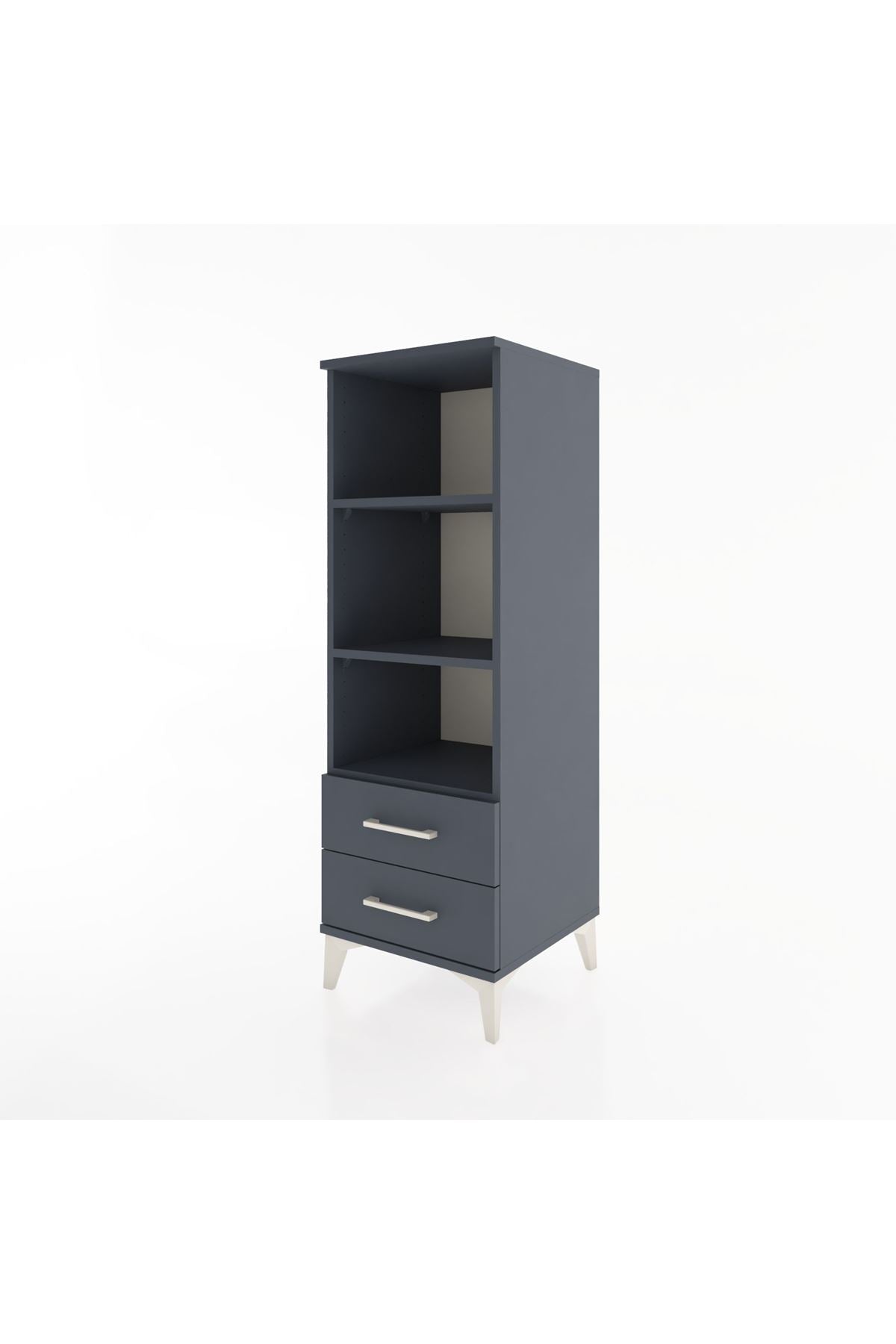 Hyperion Dolap 3 Raflı 2 Çekmeceli 44x44x134 Antrasit-Antrasit