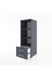 Hyperion Dolap 3 Raflı 2 Çekmeceli 44x44x134 Antrasit-Antrasit