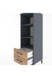 Hyperion Dolap 3 Raflı 2 Çekmeceli 44x44x134 Antrasit-Çam