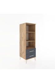 Hyperion Dolap 3 Raflı 2 Çekmeceli 44x44x134 Çam-Antrasit