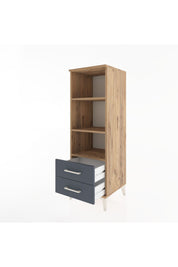 Hyperion Dolap 3 Raflı 2 Çekmeceli 44x44x134 Çam-Antrasit