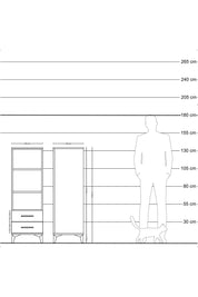 Hyperion Dolap 3 Raflı 2 Çekmeceli 44x44x134 Çam-Antrasit