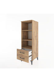 Hyperion Dolap 3 Raflı 2 Çekmeceli 44x44x134 Çam-Çam