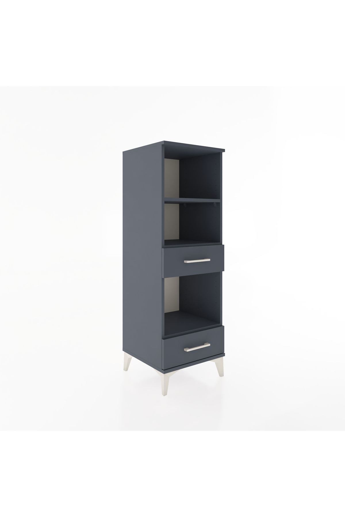 Hyperion Dolap 3 Raflı 2 Çekmeceli 44x44x134 Antrasit-Antrasit