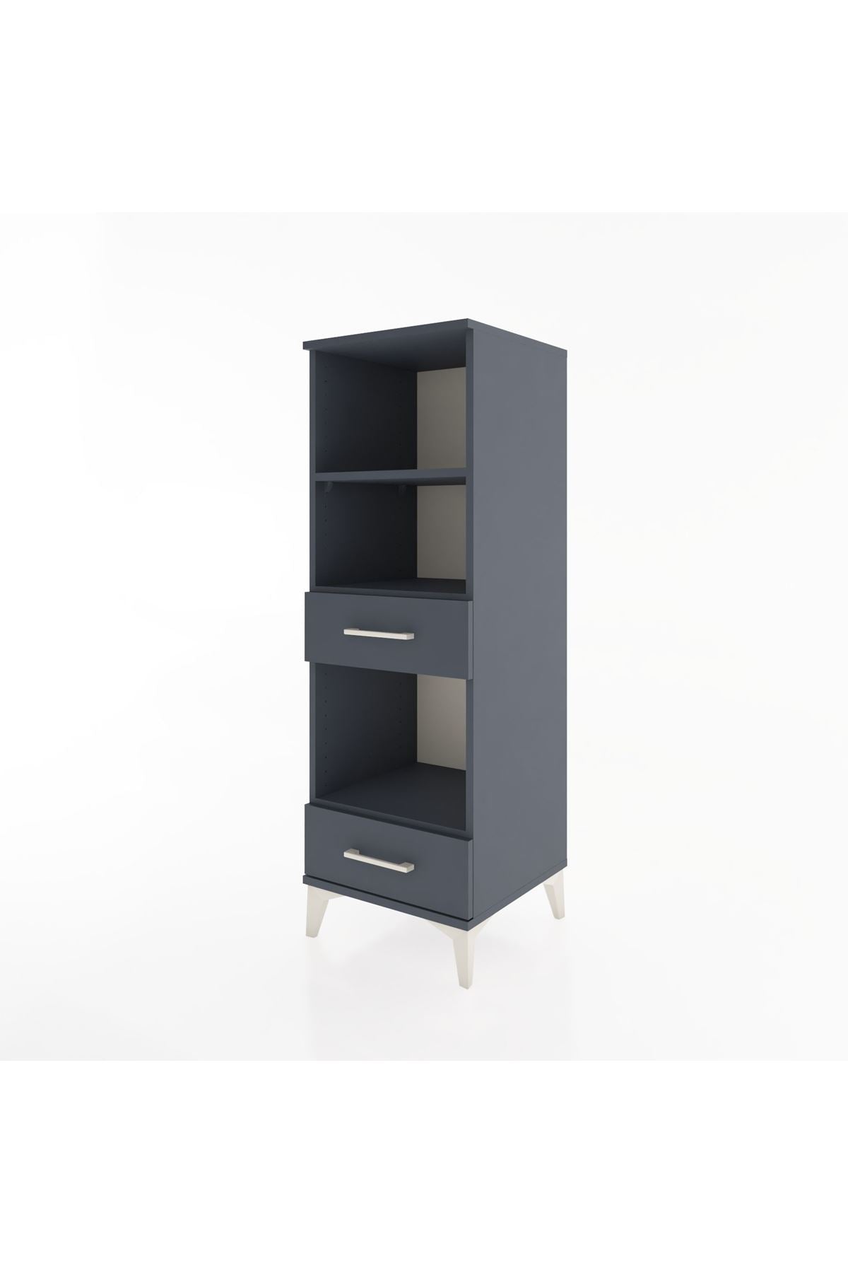 Hyperion Dolap 3 Raflı 2 Çekmeceli 44x44x134 Antrasit-Antrasit